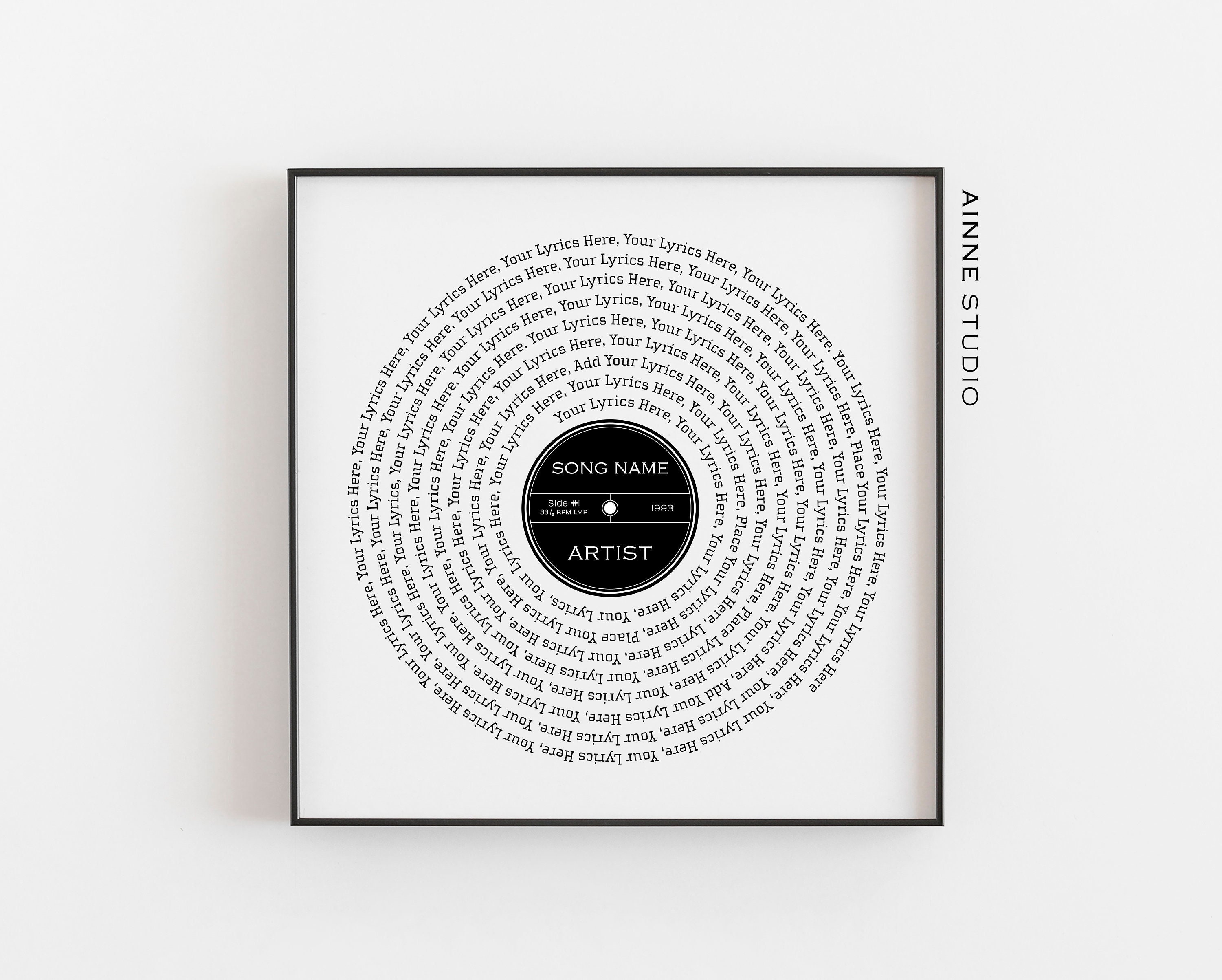 Song Lyrics Poster Etsy