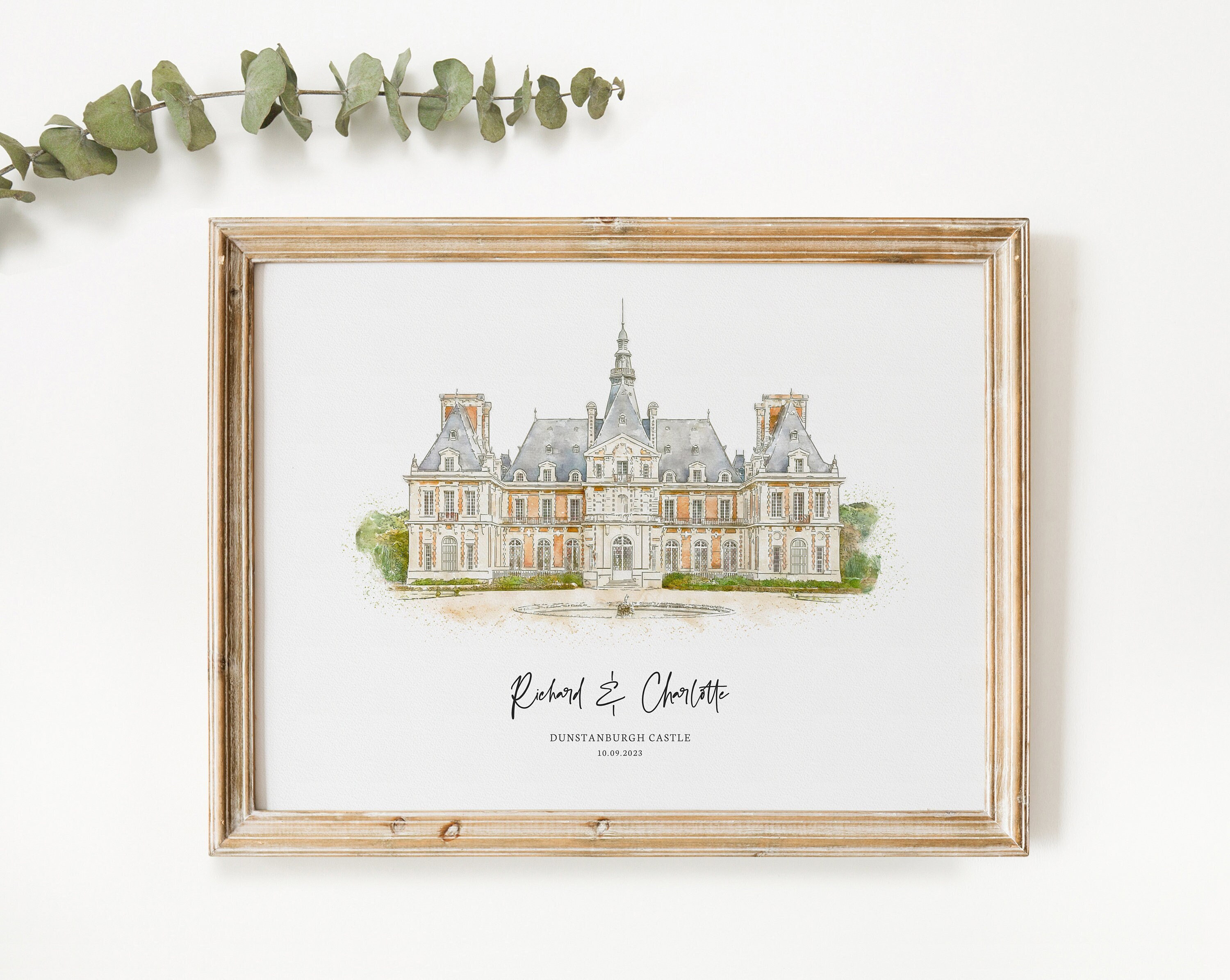 Wedding Venue Print, Wedding Gift, 1st Wedding Anniversary Present, Venue Sketch, Painting from Photo, Personalised Drawing, Couple Gift