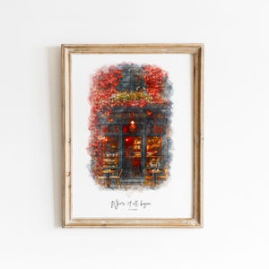 First Date Venue Watercolour Painting, Digital Illustration, Personalised Where We Met Sketch, Valentines Day Couple Gift, Birthday Present image 3