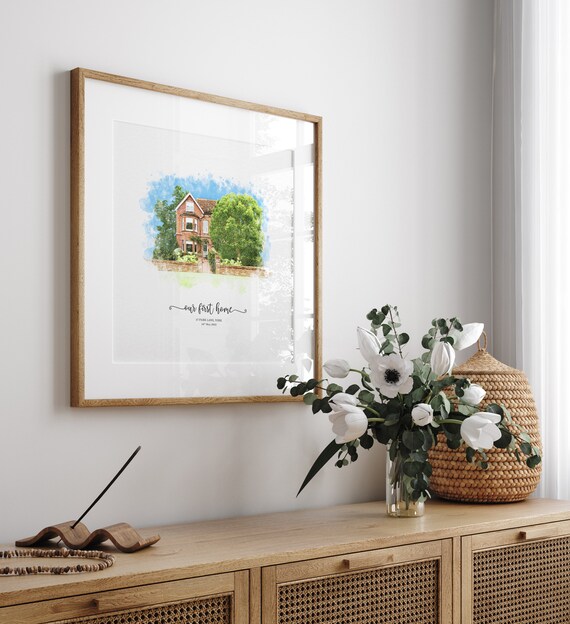 thumbnail image 2 of Personalized Watercolour House Portrait, New Home Print Gift 2 of 13