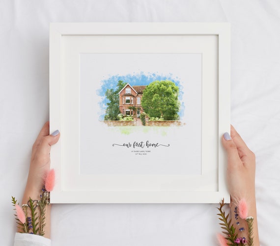 Personalised Watercolour House Portrait New Home Print Gift image 5