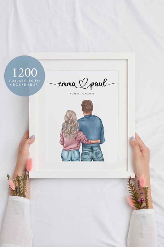 Personalized Couple Print Couple Gifts Christmas Gifts Custom Print  Anniversary Gift Boyfriend Gift Custom Couple Print Girlfriend Gifts 90 