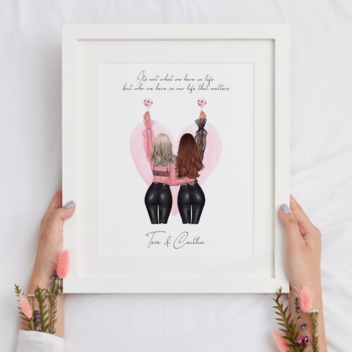 Best Friend Print, Personalised Gift, Friends Present, Bestie, Girls, Custom Quote, Friendship, Sister Gift, Birthday Gift for Her