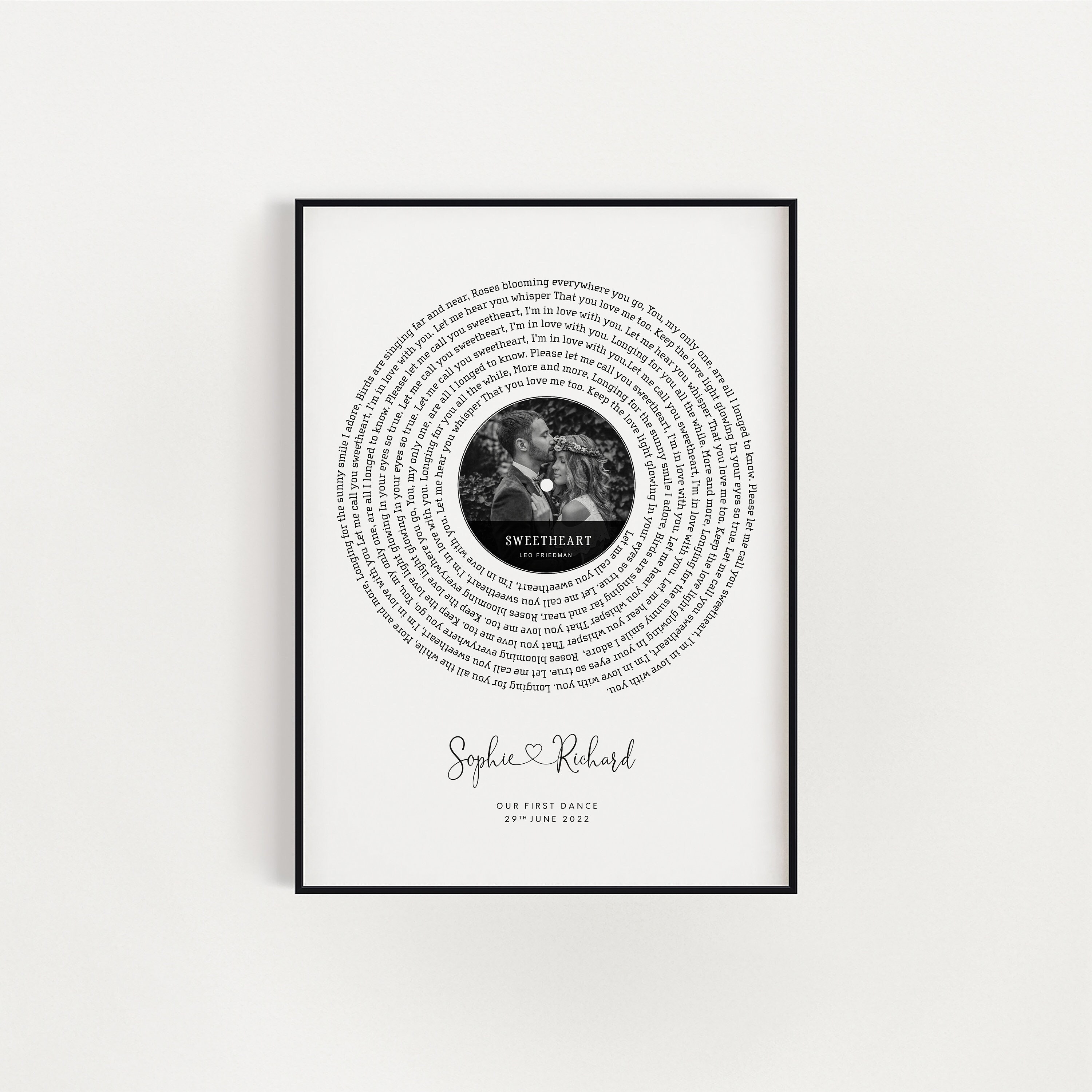 Louis Tomlinson Walls Black & White Guitar Song Lyric Print - Song