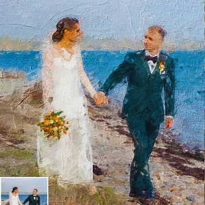 Watercolour Wedding Portrait, Painting from Photo, Wedding Illustration, Custom Wedding Print, Watercolour Couple Portrait, Anniversary Gift image 6