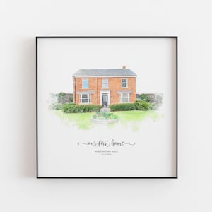 Housewarming Gift, New Home Gift, House Painting from Photo, Realtor Gift, House Painting, Custom House Portrait, New Home, First Home Gift