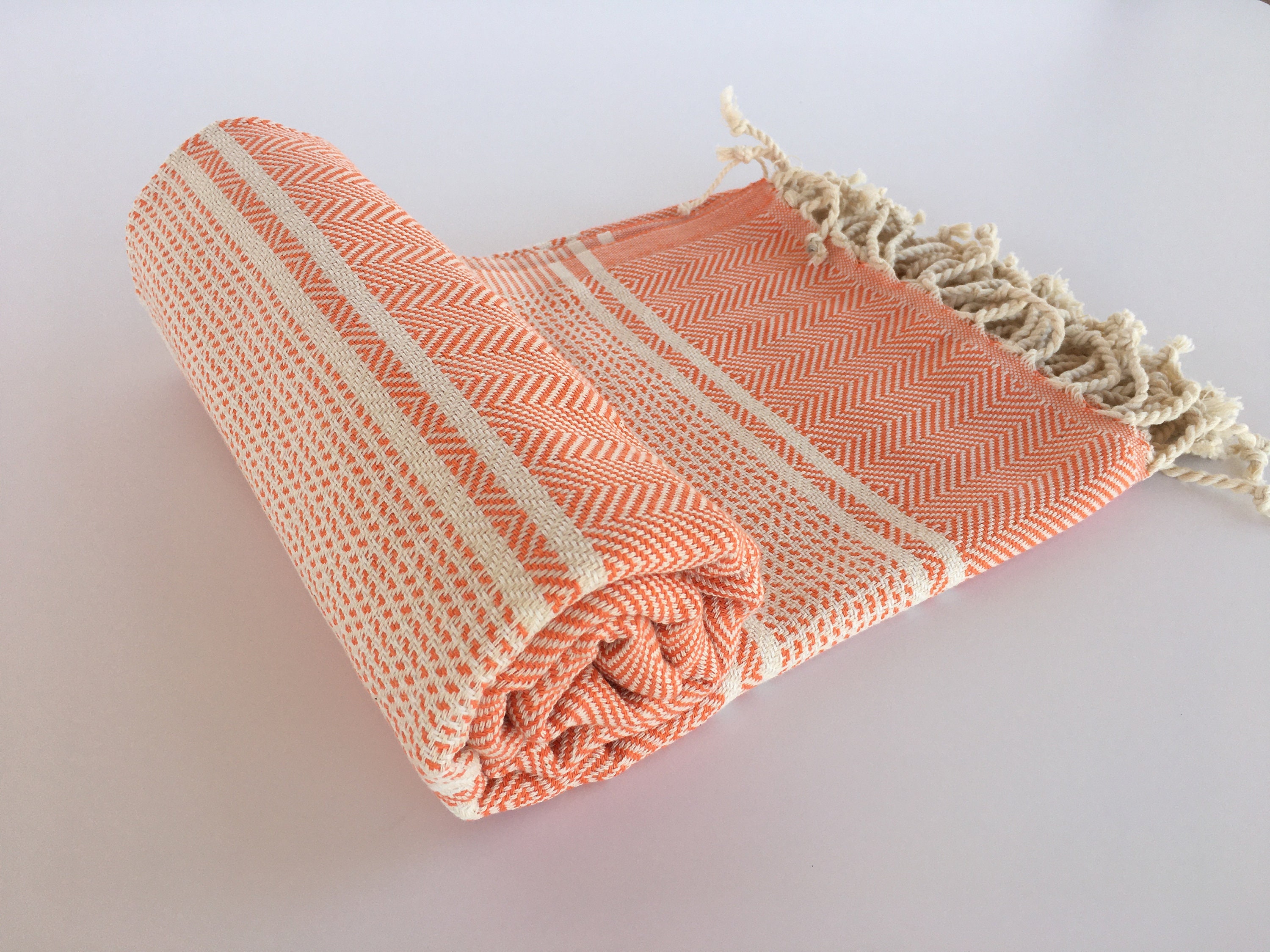 Orange Turkish Towel 67x40 Bath Beach Turkish Towel Bulk Etsy