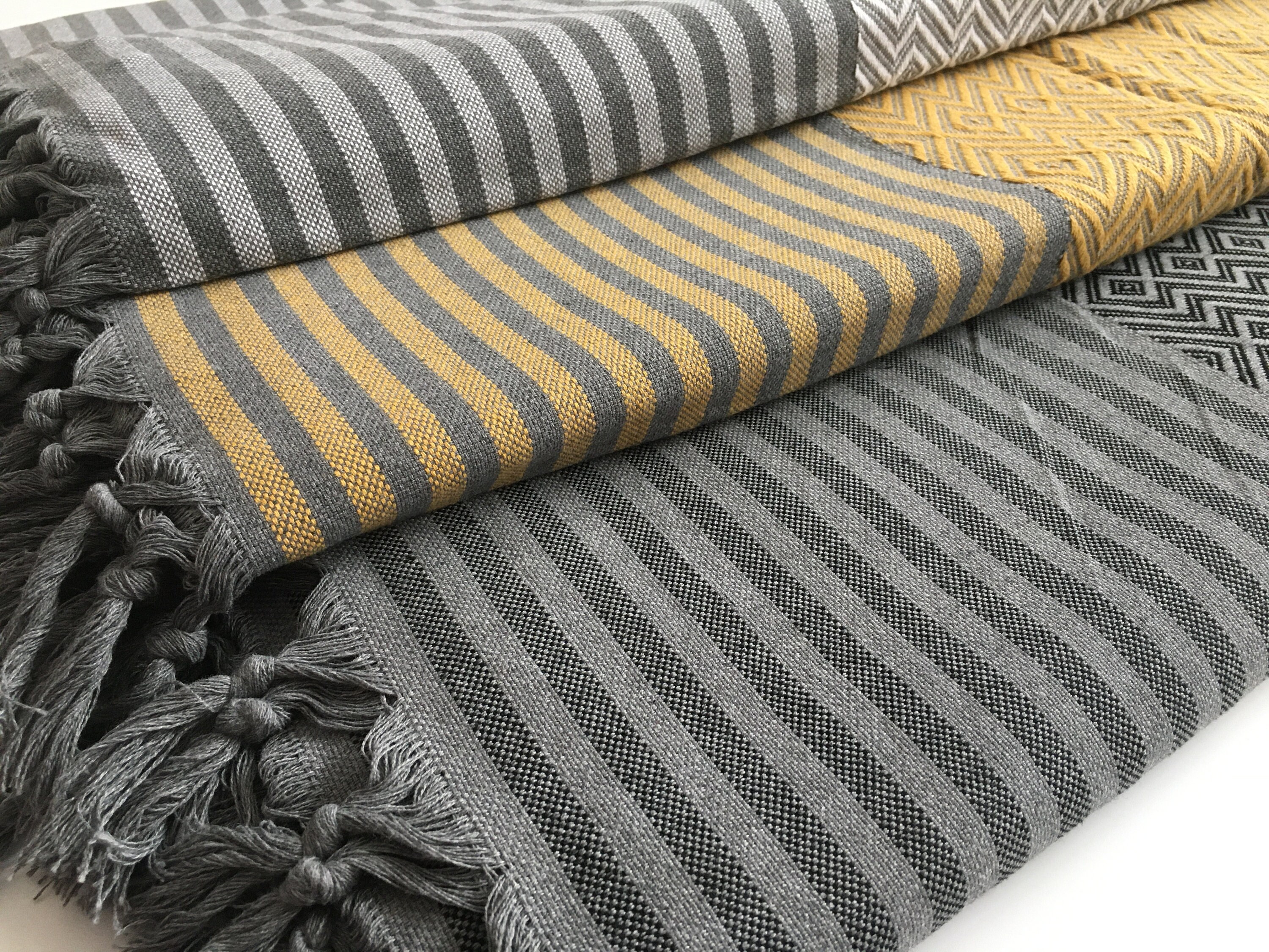 Turkish Throw Yellow Gray Black Throw Aztec Blanket King Etsy