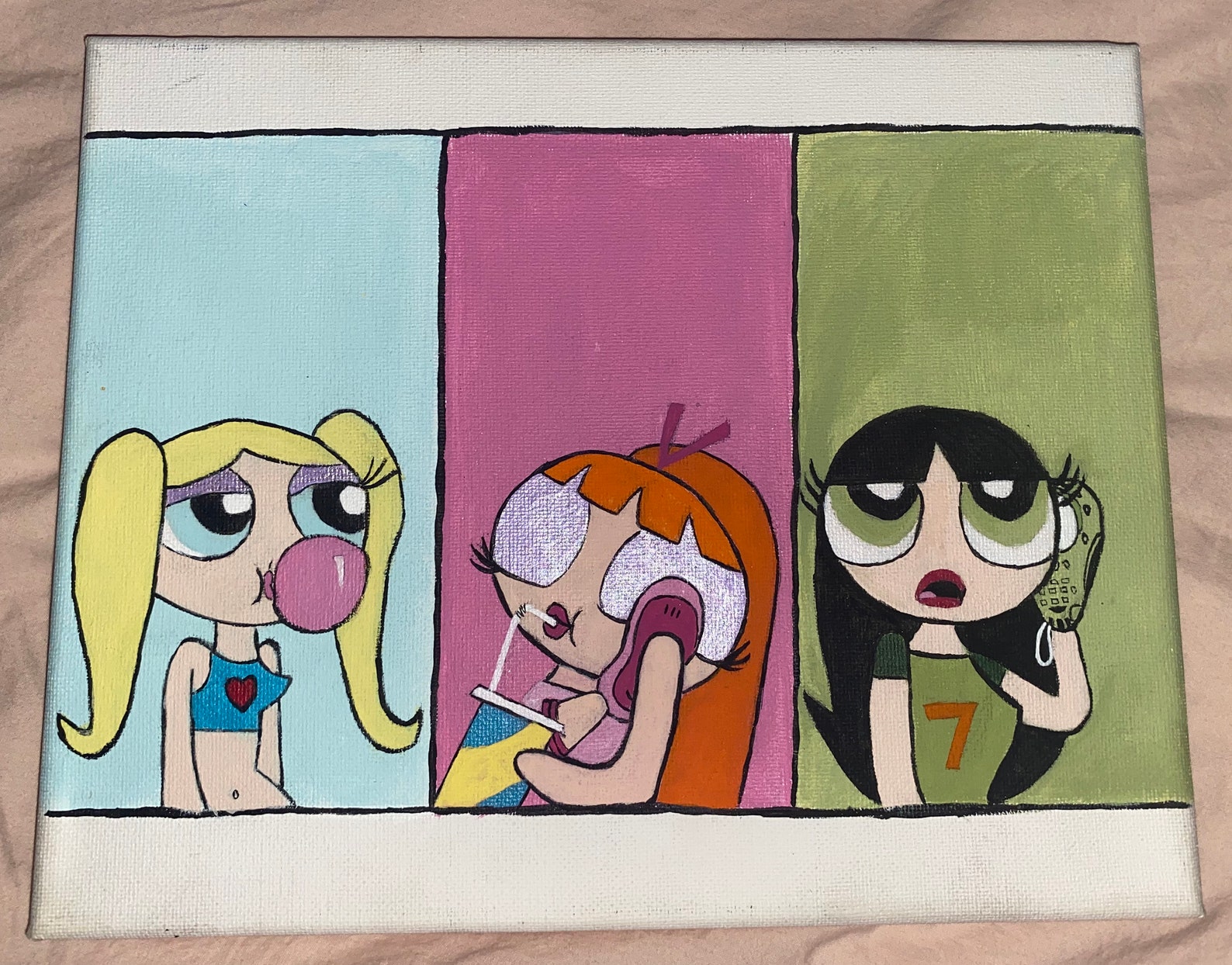 Powerpuff Girls Canvas Painting Etsy