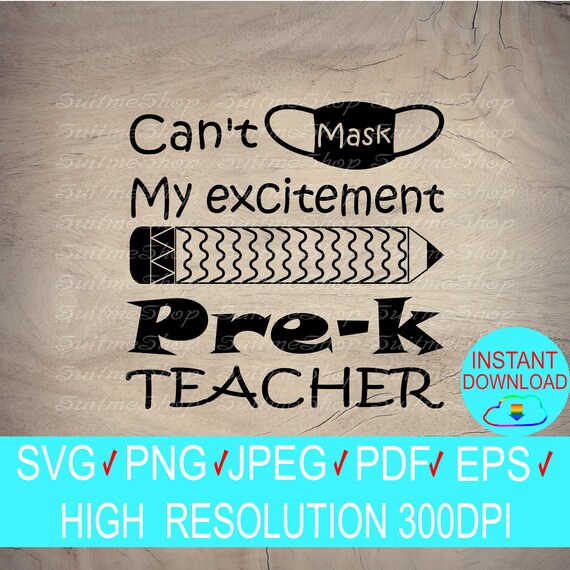 Download Mask Svg Can T Mask My Excitement Svg Pre K Gift Idea Etsy