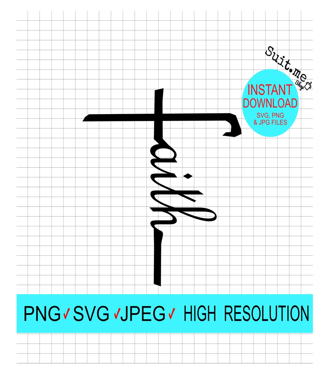 Faith Cross Svg File Christian Shirt Svg Religious Decal for Shirt ...
