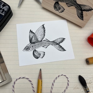 Tampon en caoutchouc Big Beta Fish pour toutes sortes de travaux manuels tels que la rédaction d'un journal, le scrapbooking, le collage, la fabrication de cartes et bien plus encore !