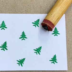 Mini Christmas Tree Rubber Stamp Calendar Stamp, Planner Stamps