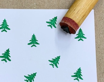 Mini Christmas Tree Rubber Stamp Calendar Stamp, Planner Stamps