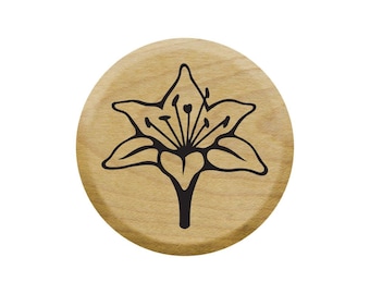 Sello de goma de lirio diminuto, sello de goma de la flor mini, sello del calendario, sello del diario