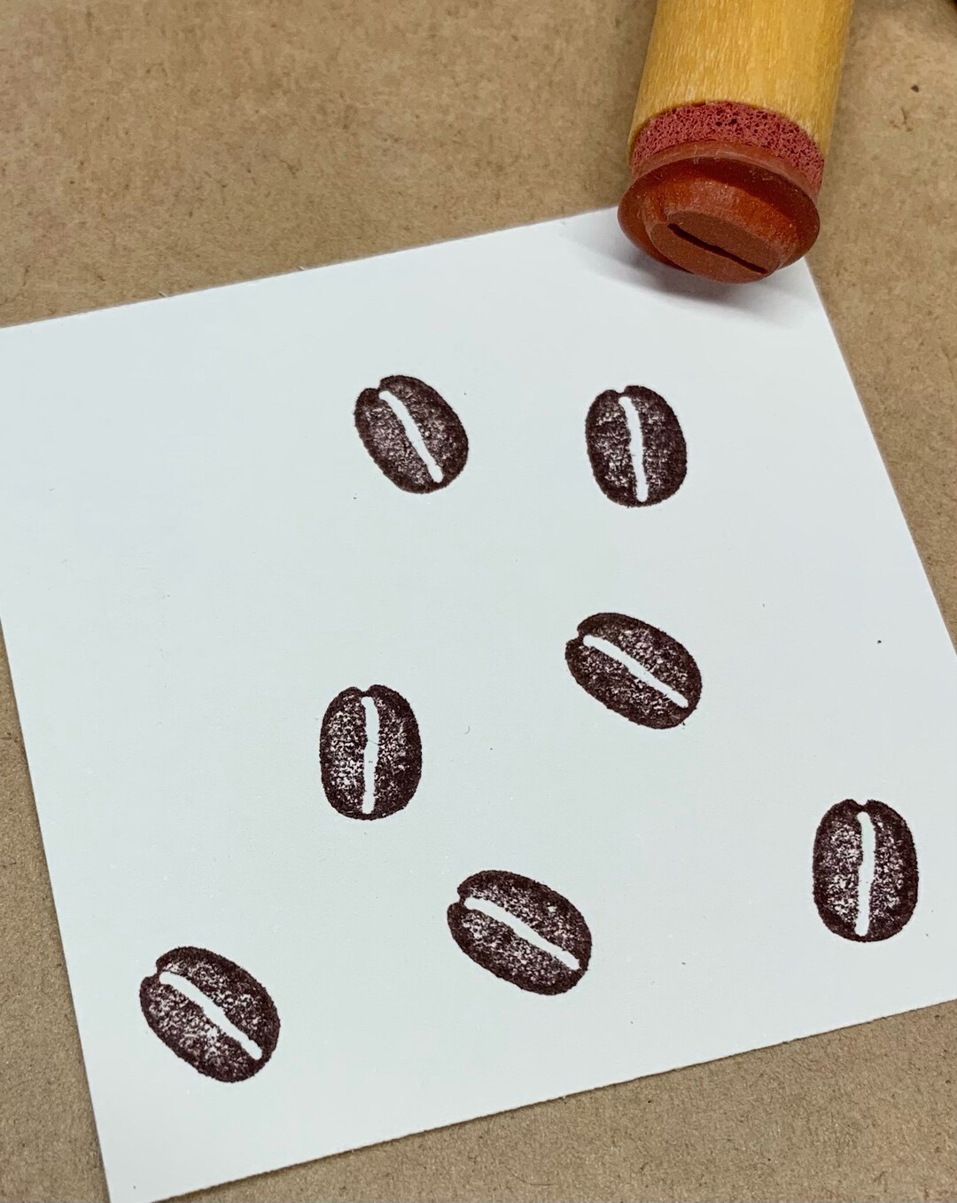 Coffee Bean Rubber Stamp for Scrapbooking, Journal Entries, Card Making ...