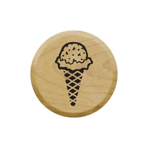 Mini carimbo de borracha de casquinha de sorvete para scrapbooking, entradas de diário, criação de cartões, diários com marcadores e muito mais