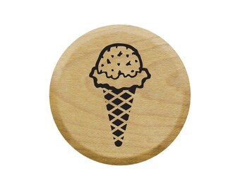 Mini Ice Cream Cone Rubber Stamp for Scrapbooking, Journal Entries, Card Making, Bullet Journals and Much More