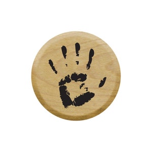 Left Hand Print Rubber Stamp, Small Planner Stamp, Handprint Stamp