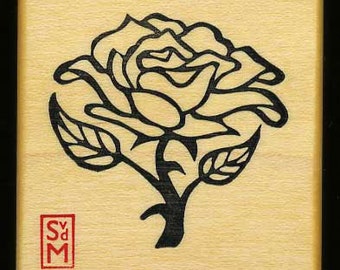 Fancy Rose Rubber Stamp for Scrapbooking, Journal Entries, Card Making and Much More
