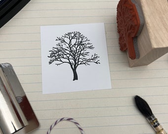 Bare Winter Tree Rubber Stamp for all Sorts of Crafts like Journaling, Scrapbooking, Collage, Card Making and Much More!