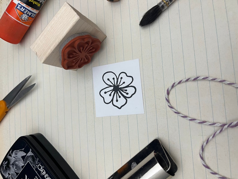 Lily Flower Rubber Stamp for Scrapbooking, Journal Entries, Card Making ...
