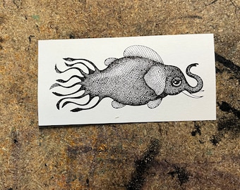Sello de goma de elefante, pez y calamar para todo tipo de manualidades, como diarios, álbumes de recortes, collages, creación de tarjetas y mucho más.