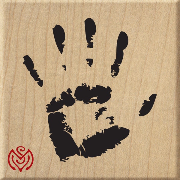 Left Hand Print Rubber Stamp for Scrapbooking, Journal Entries, Card Making and Much More