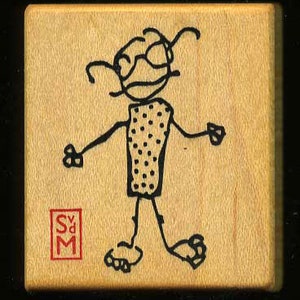 Weird Looking Guy Rubber Stamp for Scrapbooking, Journal Entries, Card Making and Much More