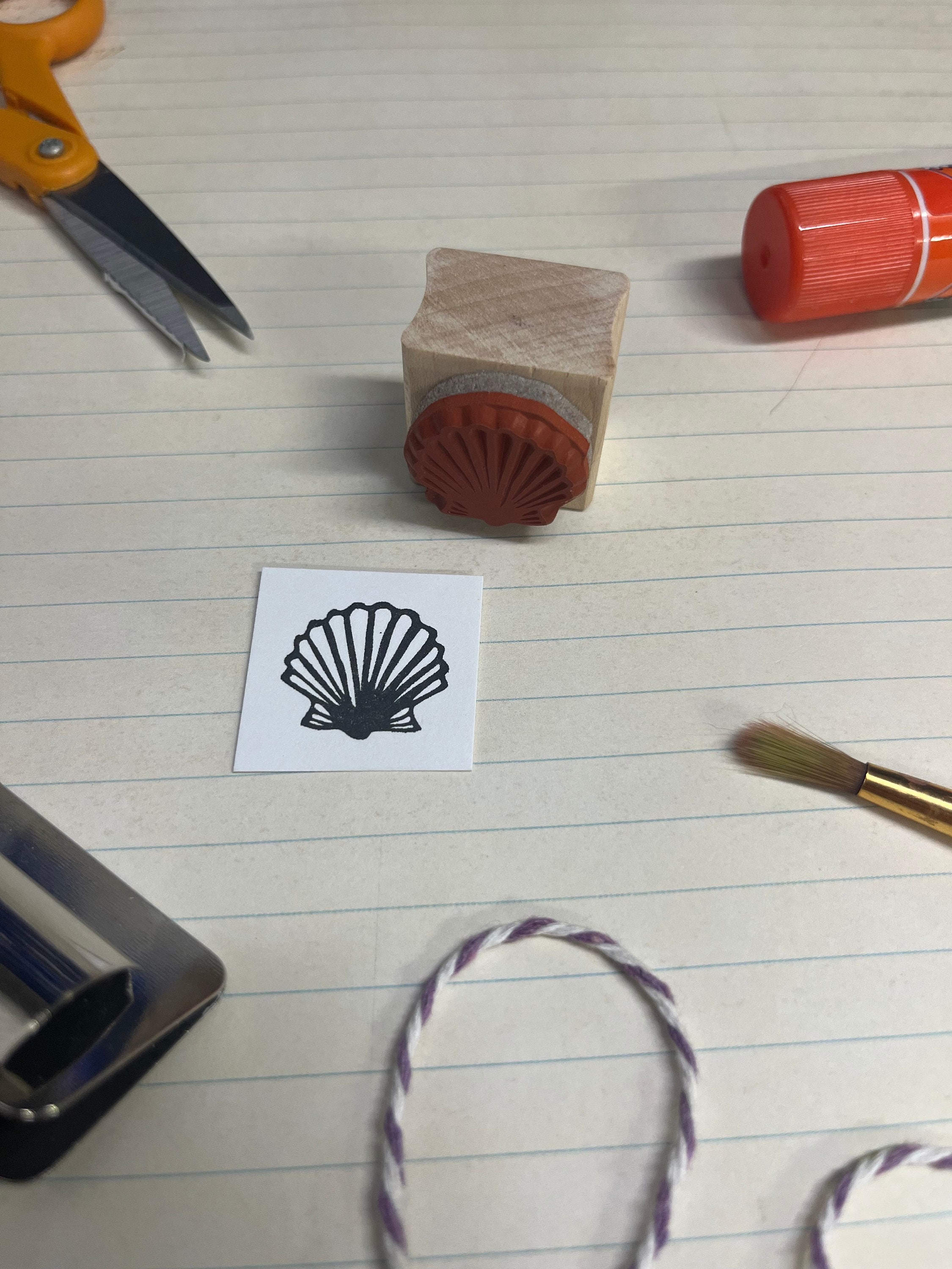 Tiny Scallop Rubber Shell Stamp for Scrapbooking, Journal Entries, Card ...