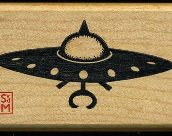 Alien Raumschiff Stempel, UFO für alle Arten von Handwerk wie Journaling, Scrapbooking, Collage, Kartenherstellung und vieles mehr!
