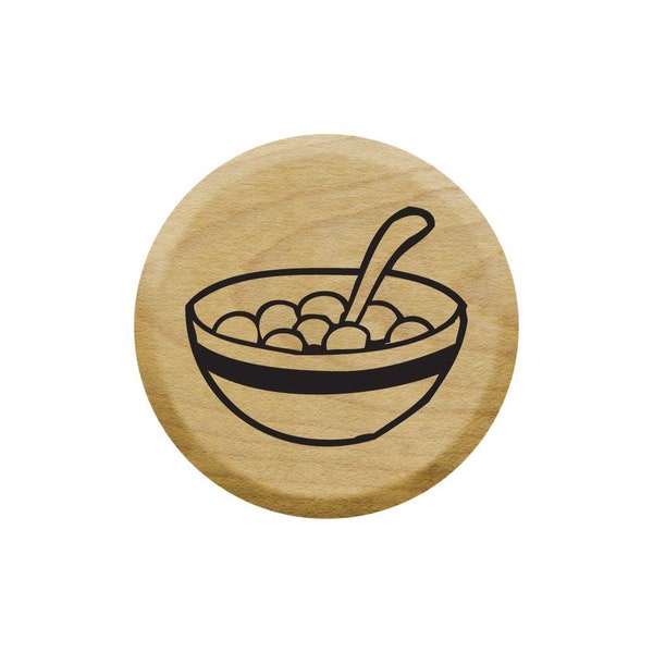 Tiny Bowl of Cereal Rubber Stamp for Journaling, Crafts and Bullet Journal Stamps Mini Rubber Stamps