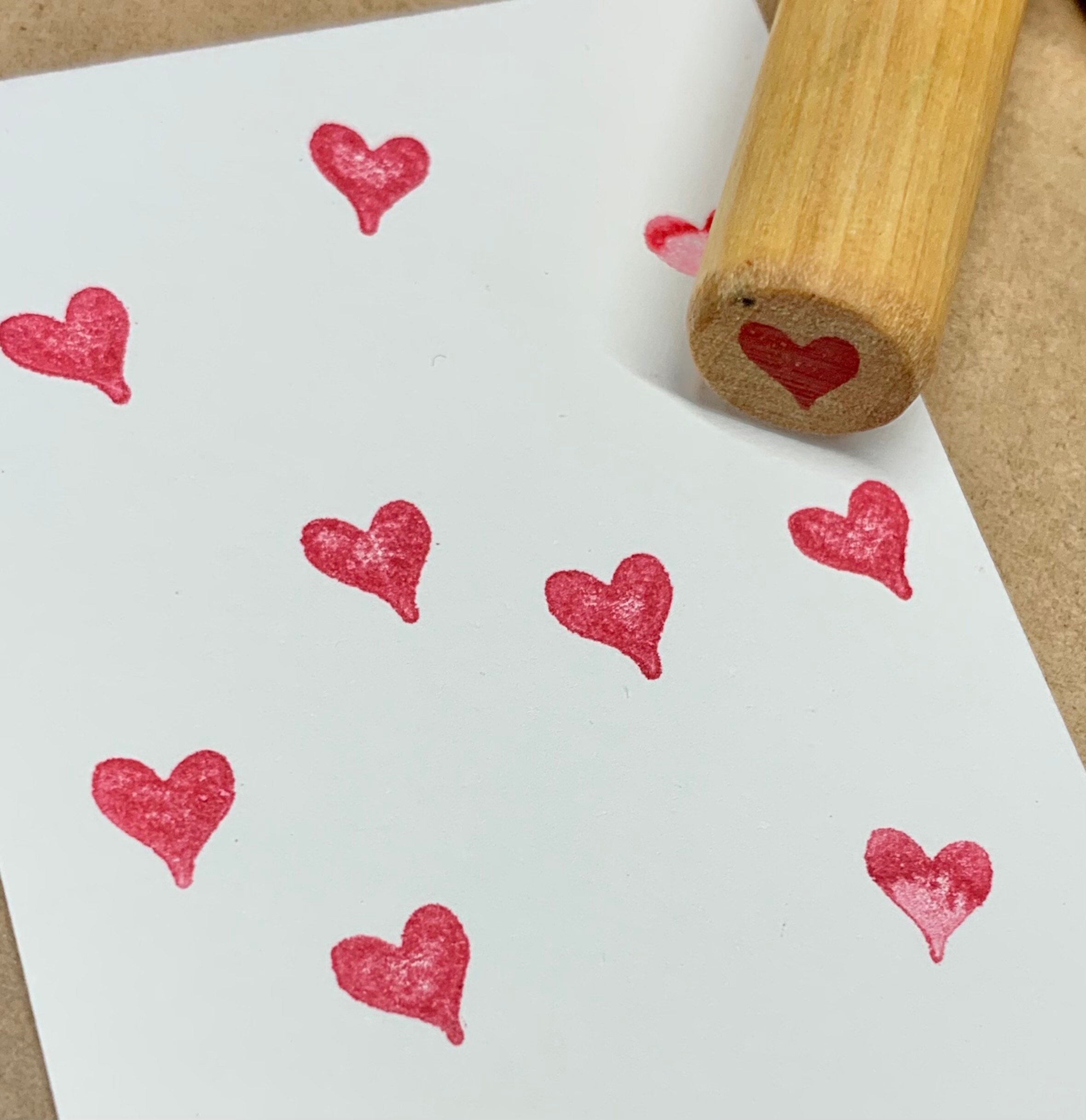 Abstract Heart Stamp, Valentine Love Rubber Stamp, Tribal Heart Rose Stamp
