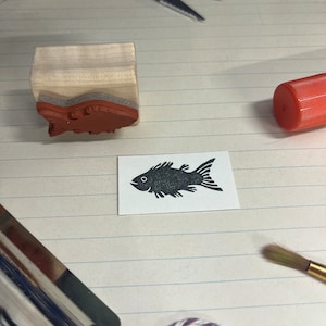 Tiny Fish Rubber Stamp for Scrapbooking, Journal Entries, Card Making and Much More