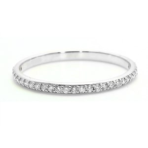 Round Brilliant Cut Natural Diamond Half Eternity Wedding Ring In Platinum