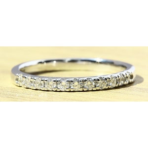 Round Brilliant Cut Natural Diamond Half Eternity Wedding Ring In Platinum 950