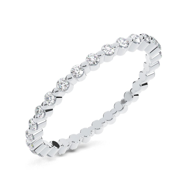 Round Brilliant Cut Natural Diamond Petite Full Eternity Ring Etsy UK