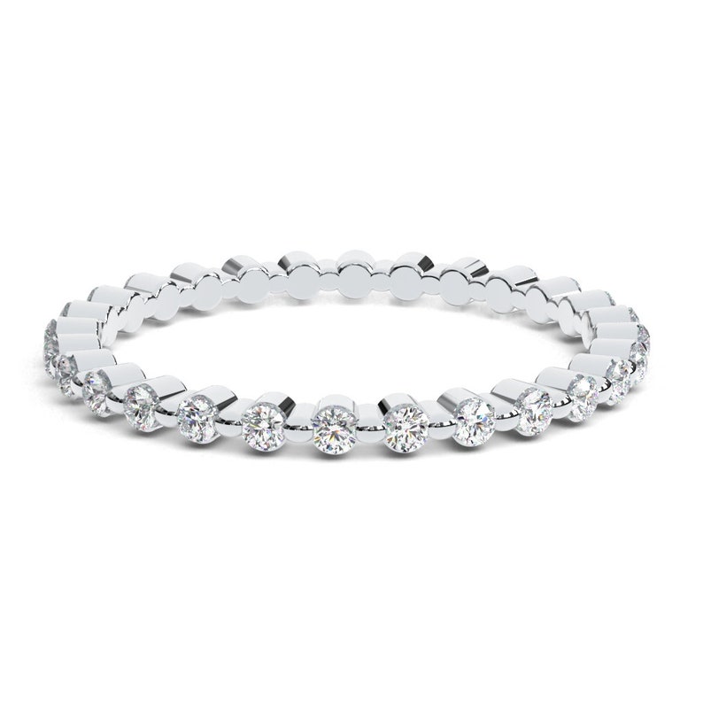 Round Brilliant Cut Natural Diamond Petite Full Eternity Ring Etsy UK