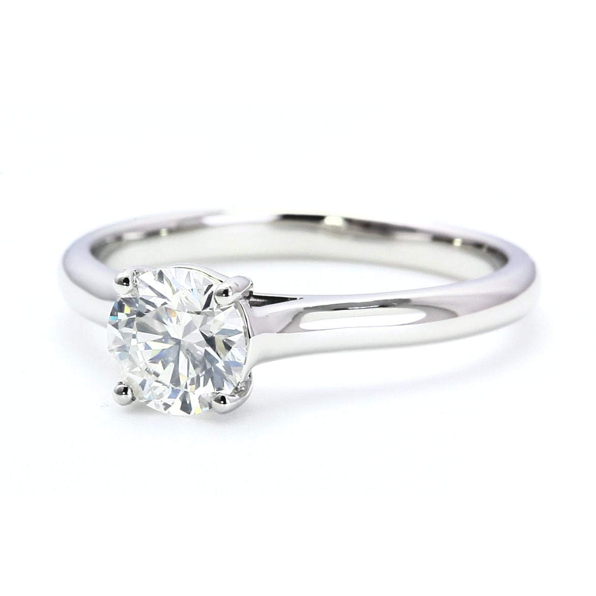 Massief Gouden Bruidsring Platinum verlovingsaanzoek ring 1 Ct 6,5 mm Sieraden Ringen Enkele ringen Solitaire Certified Natural Diamond Verlovingsring in tiffany stijl 