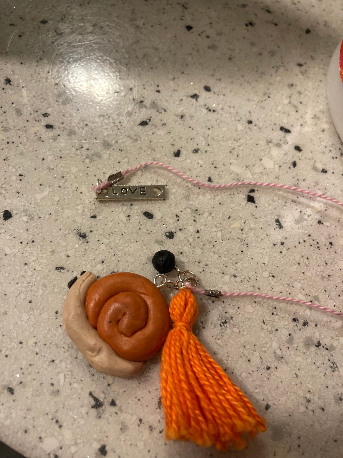 Customizable string bookmarks with a clay charm Etsy