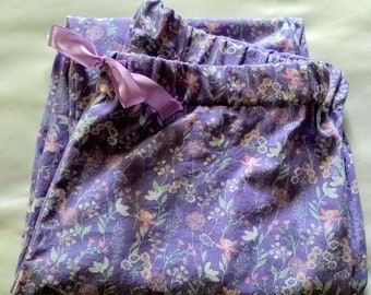 Cotton Pajama Pants Purple Floral