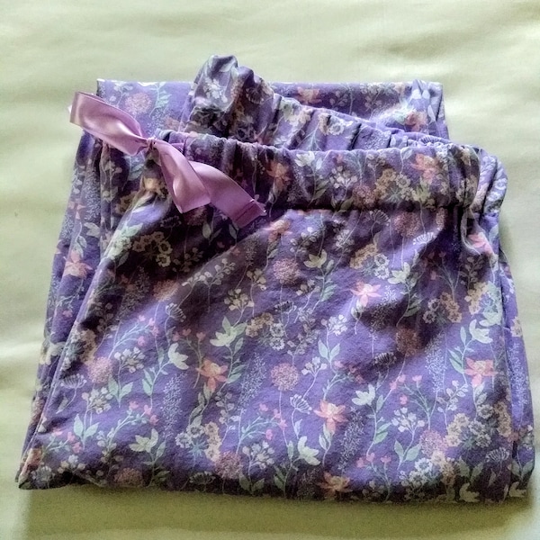 Cotton Pajama Pants Purple Floral