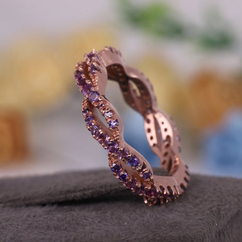 Teardrop Purple shops Amethyst Bridal Ring Set, Amethyst Wedding Ring Set, Art Deco Amethyst Bridal Ring Set, February Birthstone Ring, Bridal Set