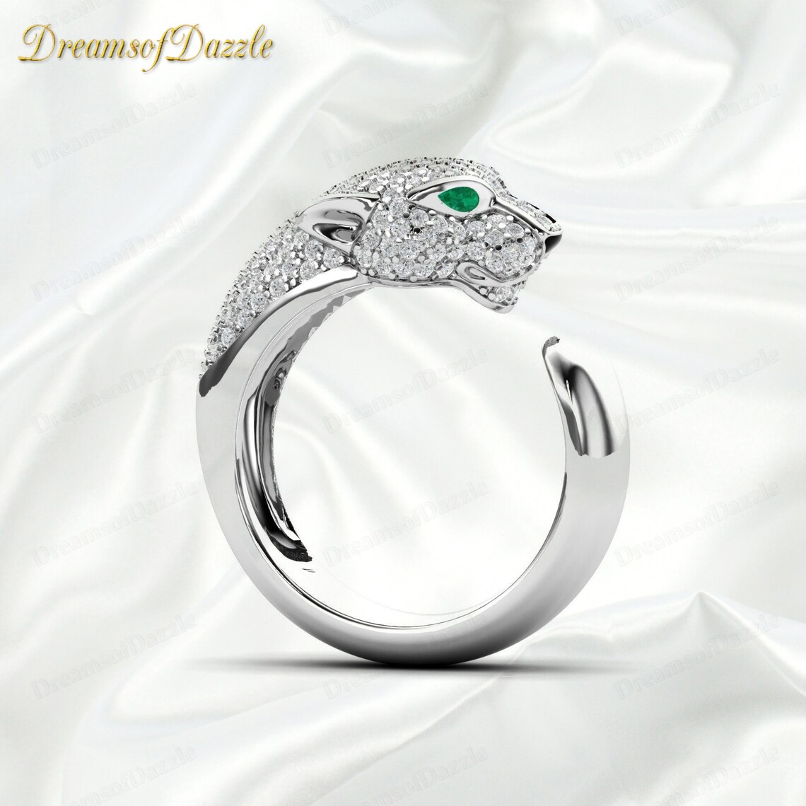 Panther Diamond Ring Panther Ring for Women Micro Pave Set Etsy