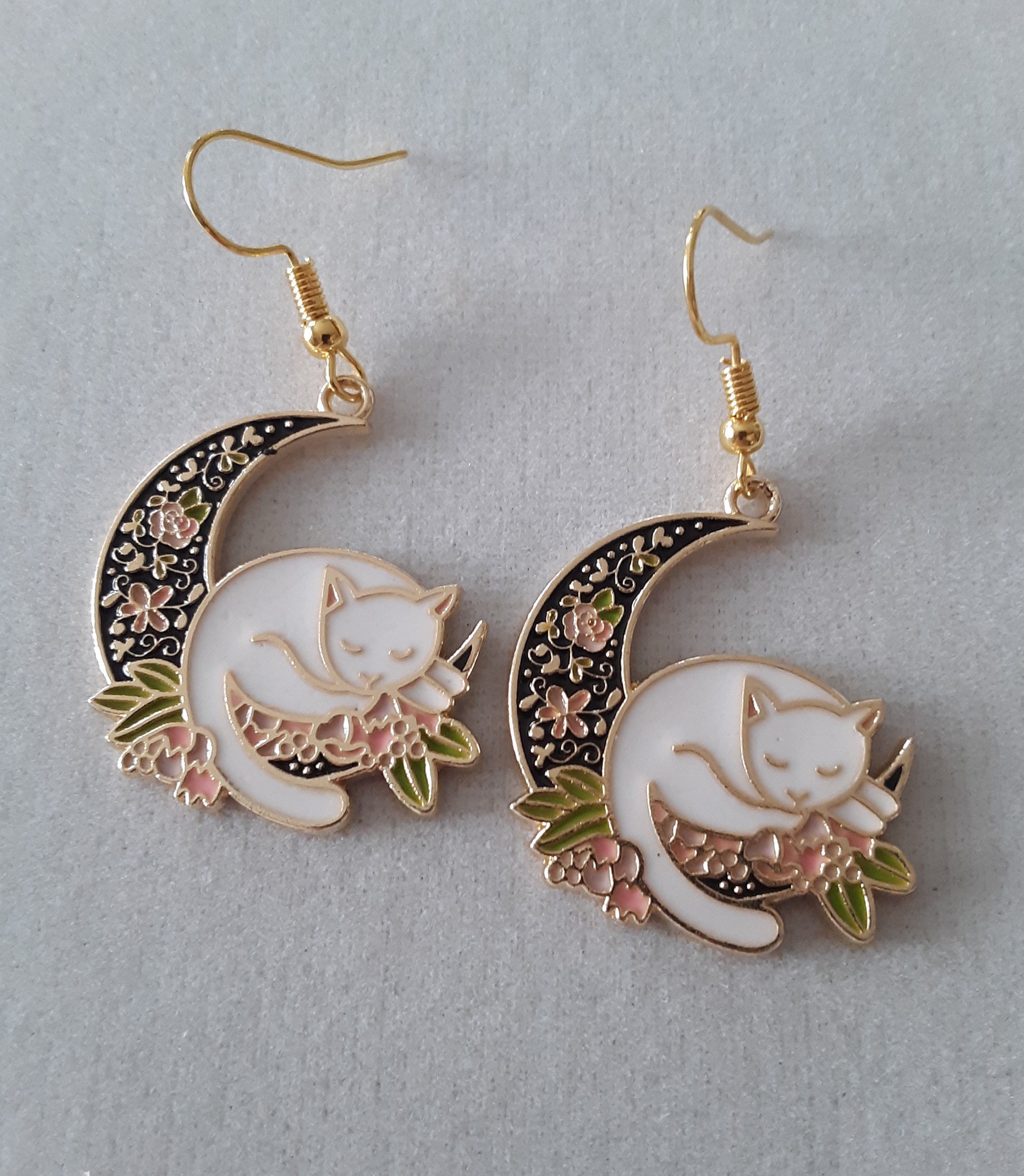 Cat hotsell moon earrings