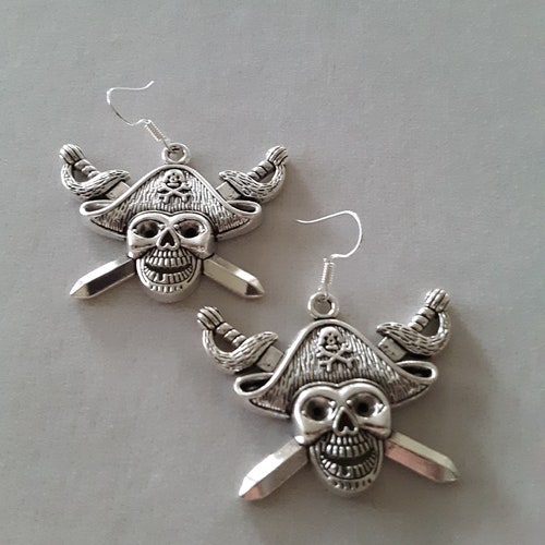 GOLD SILVER Pirate Ship Earrings Pirate Jewelry Pirate - Etsy