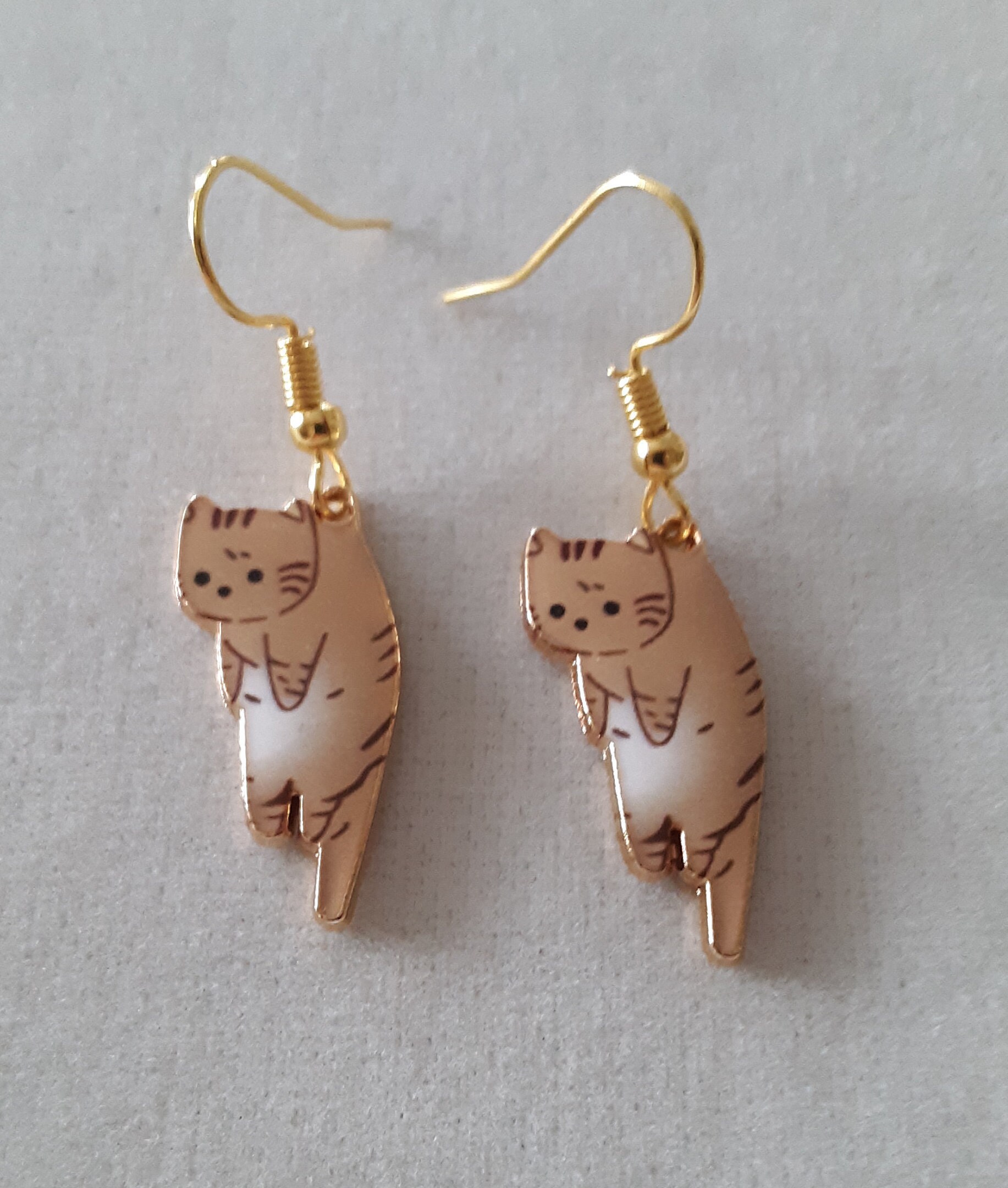 Dangling Cat Earrings Etsy