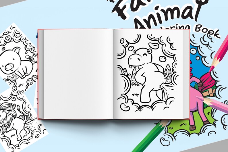 Download Kdp Coloring Book Funny Farting Animal Coloring Book PDF | Etsy