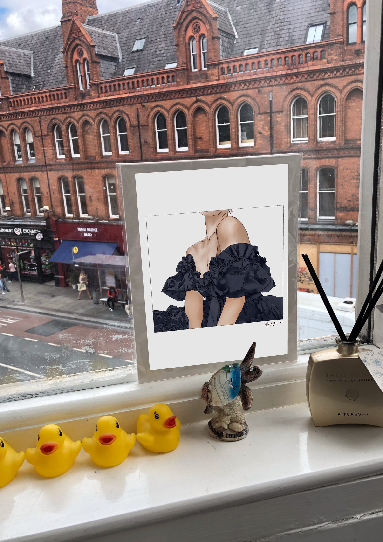 Lady in Black Dress, Digital Download, Romantic Black Dress, Ruffle