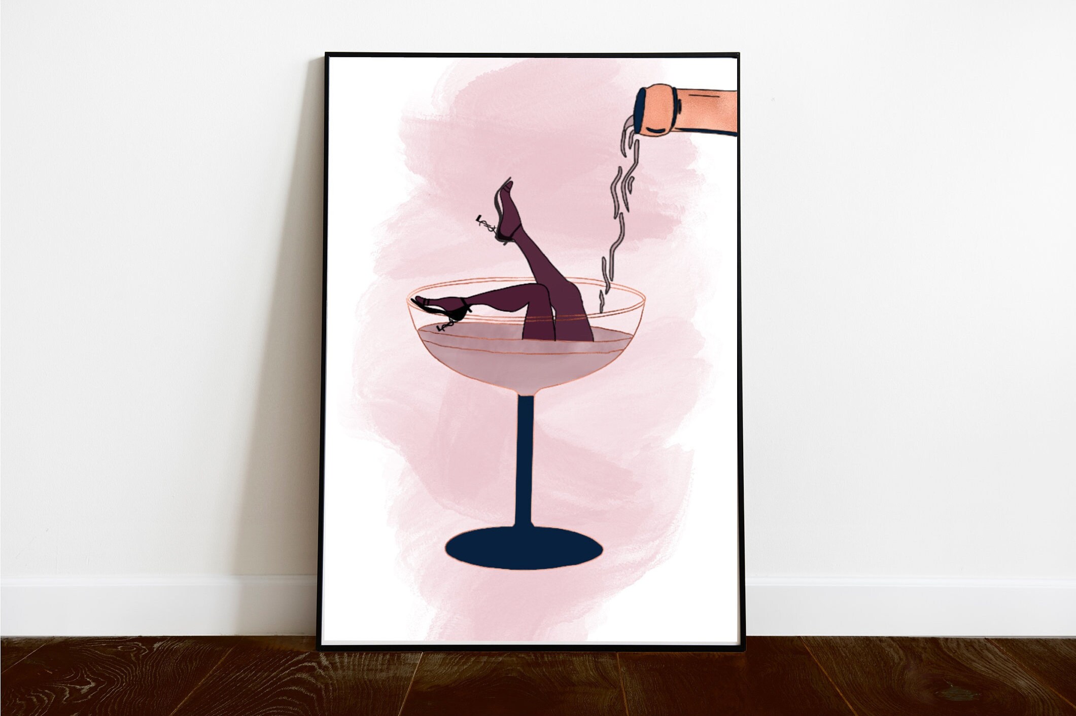 Drowning in Rosé Champagne Digital Download Vintage - Etsy